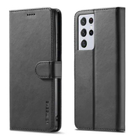 Flip Wallet Case For Samsung Galaxy S21 ULtra Cover Luxury Leather Phone Cases For Samsung S21 FE Card Slot Case On Galaxy S21