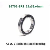 50pcs ABEC-3 S6705-2RS 25x32x4mm stainless steel thin wall deep groove ball bearings S6705RS 25*32*4 mm