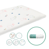 【PAMABE】二合一水洗透氣嬰兒床墊+床包套-70x130x5cm(款式多樣化)