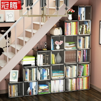樓梯下儲物柜的空間設計異型斜角柜書柜置物架階梯式梯形書架落地