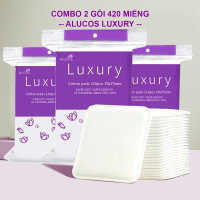 [Combo 2 gói 420 MIẾNG] Bông tẩy trang Alucos Luxury Size Đại 210 miếng chính hãng