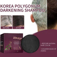White Hair Darkening Shampoo Soap Natural Color Soap Gray White To Black Dye Hair Fixing Shampoo Bar Black Shampoo Bar Soap