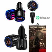 QC 3.0 Quick Car charger Dual usb ports 6A Power adapter fast adaptive car chargers for samsung s8 note 8 gps tablet