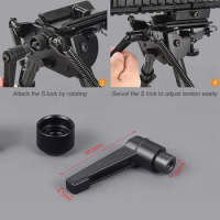 Tactical Harris Bipod Pivot Lock Rifle Mount Bipods Adapter Hunting Gun Bipods Black