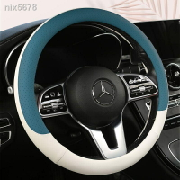 【優選百貨】納帕皮拼色 方向盤套方適用於市面上99%車型 豐田 本田 日產 三菱 馬自達 福特 賓士 BMW 凌志 方向盤保護套