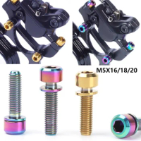 16mm/18mm/20mm Titanium with Washer M5 Outdoor MTB Cycling Bike Parts Fixed Bolt Stem Fixing Bolts Bicycle Stems Screws