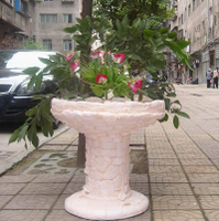 歐式復古綠植物花盆花園花器裝飾工藝仿磚雕塑大落地擺件