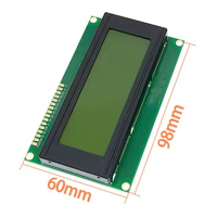 Bộ 2 module màn hình LCD 20x4 (mẫu 2004A), đèn nền xanh lá, với bộ chuyển đổi giao diện IIC/I2C