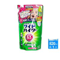 【日本KAO花王】EX Power彩色衣物護色去漬氧系濃縮漂白劑補充包820ml/大綠袋(鞋材洗衣槽防霉增白去污劑)