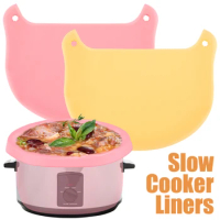 Silicone Slow Cooker Liners Reusable Silicone Slow Cooker Divider Leakproof Hear-Resistant Slow Cooker Insert Liner Dishwasher