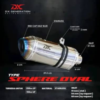Knalpot ORIGINAL DX Generation Sphere Oval (FULL SYSTEM) Vespa GTS 150, NMax, XMax, Aerox, Lexi, PCX