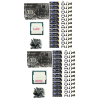 B250 BTC Mining Motherboard With 12X009C PLUS PCIE Riser Card+CPU+Cooling Fan 12 GPU LGA1151 DDR4 DIMM For Bitcoin
