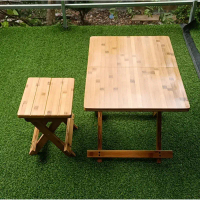 Bộ Bàn Ghế Gấp Xếp Gọn Tiện Dụng Đi Du Lịch Dã Ngoại Câu Cá.. Làm Bằng Thanh Gỗ Tre Ép,Bộ Bàn Ghế Gỗ
