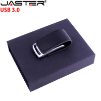 Custom LOGO Leather USB3.0 Flash Drive 4G 8GB 16GB 32GB 64GB 128GB Black Pen Drives Real Capacity Memory Stick High Speed U Disk