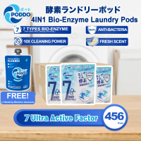 Poddo 4in1 Extra Powerful 7 Ultra Active Functions Bio Enzyme Laundry Capsules 12 Refill Packs 456 P