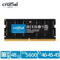 Micron Crucial NB-DDR5 5600/ 48G 筆記型RAM 內建PMIC電源管理晶片原生顆粒