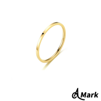 【A MARK】鈦鋼戒指 素面戒指/經典素面純色2MM光面316L鈦鋼戒指(金色)