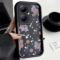 Colorful Printing Girly Case For Vivo X100 X 100 X90 Pro X80 X70 X60 Pro Leaves Flower Pattern Shockproof Matte Phone Cover