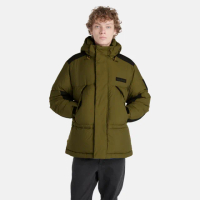 【Timberland 官方旗艦】男款橄欖綠色防潑水再生羽絨外套(A2N68302)