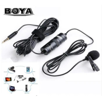 Lavalier Microphone BOYA BY-M1 6M Condenser Microphone BY-M1DM Live Video Mic Recorder for Smartphone DSLR Camcorder Computer
