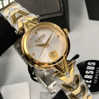 【VERSUS】VERSUS凡賽斯女錶型號VV00377(白色錶面金色錶殼金銀相間精鋼錶帶款)