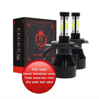 Lampu LED X7 COB 4 Sisi Mobil H4 H7 H11 HB3 HB4 HIR2 12V 40W 2pcs