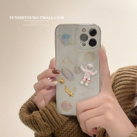 滴膠星球立體宇航員適用iphone13/12promax蘋果11手機殼iphonex硅膠xsmax透明xr個性8plus女款全包防摔套