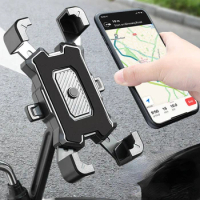 Motorcycle Phone Mount, Bike Mobile Holder, Handlebar Rearview Mirror Clip for Bicycle Scooter, iPhone More 4.8-6.8" Cell Phones