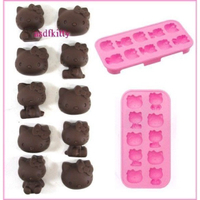 asdfkitty*KITTY10連矽膠模型 製冰盒-做巧克力-手工皂-冰塊-果凍.蛋糕-正版商品