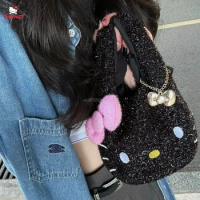 Kawaii Hello Kitty 50th Anniversary Clutch Bag Sanrio Cartoon Soft Portable Cosmetic Bag Girl Fashion Trend Coin Purse Gifts