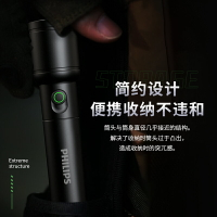飛利浦手電筒強光超亮變焦充電戶外遠射家用超長續航白鐳射多功能 幸福驛站