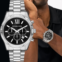 Michael Kors Lexington 三眼計時手錶 卡夾套組 520送禮推薦-44mm MK1091SET