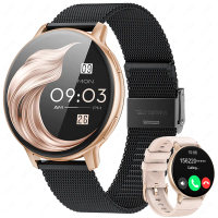LIGE Fashion Full Touch Screen Smart Watch for Men Women Waterproof Bluetooth Call Message Reminder
