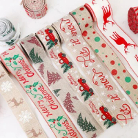 Burlap Christmas Ribbon, Classic Wrap, Christmas Tree Ribbon, Wreath Bow, DIY Fabric Swirl, Corded Gift