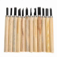 Pahat Kayu Woodworking Set 12pcs Pisau Ukir Seni Crafting Tool