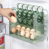 新款適用方便雞蛋收納盒家用冰箱側開門整理盒多層可翻轉廚房透明保鮮裝蛋盒
