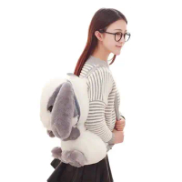Kawaii 50cm Looping Rabbit Backpack Long Hair Plush Toys High Quality Simulation Bunny Schoolbag Doll Children Girl Heart Gift
