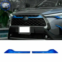 Blue Front Bumper Center Hood Grill Mesh Strip for Toyota Corolla Cross 2020 2021 2022 2023 Car Accessories