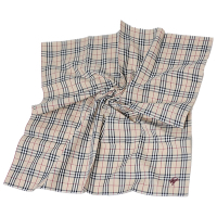 BURBERRY 巴寶莉  品牌經典格紋戰馬LOGO刺繡圖騰帕領巾(經典駝色/54CM)