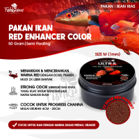 ULTRA RED (M) PELET PAKAN IKAN CHANNA PREMIUM SIZE 1mm 50 gr