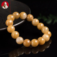 Giok sutra emas alami Xinjiang gelang 13mm Giok gelang topaz giok Gobi