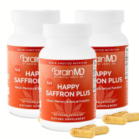 BrainMD - Happy Saffron Plus | Mood Support Supplement | Saffron Extract Formula | Relieves Stress B