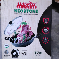 Maxim Wok 30cm (Neo Stone) with glass cover