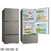 APP下單4%點數★SANLUX台灣三洋【SR-V610C-D】606公升三門變頻晶鑽銀福利品只有一台冰箱(含標準安裝)