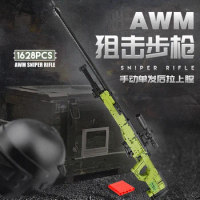 MOULD KING 14010 MOC AWM Sniper Rifle Model Assembly Bricks Kids Building Blocks Gun Toys