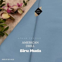 [0.5 METER] Kain American Drill - Bahan Seragam Kantor Kerja Sekolah High Quality Full Mercerized & 
