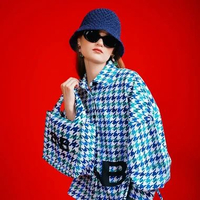BRAND NO BRAND - WOOLWORTH BAG (TAS WANITA) BLUE HOUNDSTOOTH