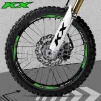 Reflective Motorcycle Wheel Rim Sticker Stripe Decals For kawasaki KX 450 250 125 500 KX250X KX450X KX450SR KX250F KX450F