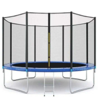 8 Feet High Quality Practical Trampoline With Safety Protective Net Jump Safe Bundle Spring Safety With Ladder Load Weight 150kg