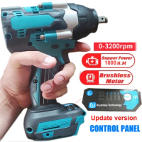 High Torque 1800N.M Brushless Electric Impact Wrench Screwdriver 3Gear Cordless Wrench Power Tools for Makita 18V Battery